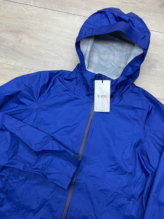 Stio Jackets & Blazers - STIO Rollick Hooded Jacket Womens Medium Cobalt Night Blue Rain Shell 100363-401